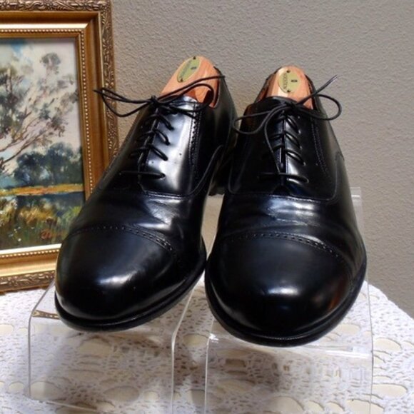BOSTONIAN CLASSICS First Flex Leather Cap Toe Black Oxfords Men's Sz 12 M - Picture 4 of 8